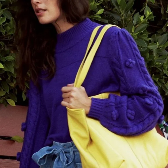 NWT Anthropologie Maeve Mock Neck Sweater Purple Size M Medium - Picture 4 of 5